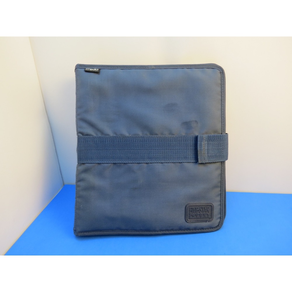Vintage Mead Five Star Soft Padded Trap Navy Blue Binder Tab Organizer Portfolio